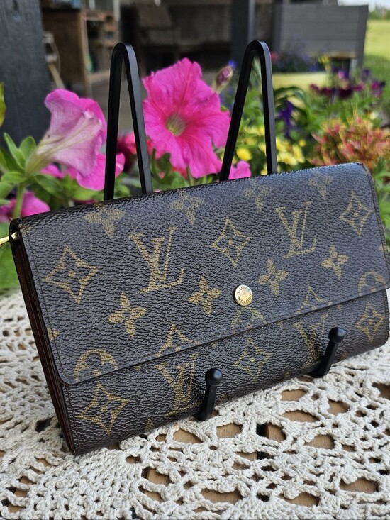 Louis Vuitton Handbags - Louis Vuitton Brown Monogram Canvas Continental Wallet with Gold Accents